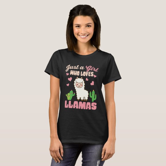Just a girl who loves cute llama T-Shirt (Front Full)