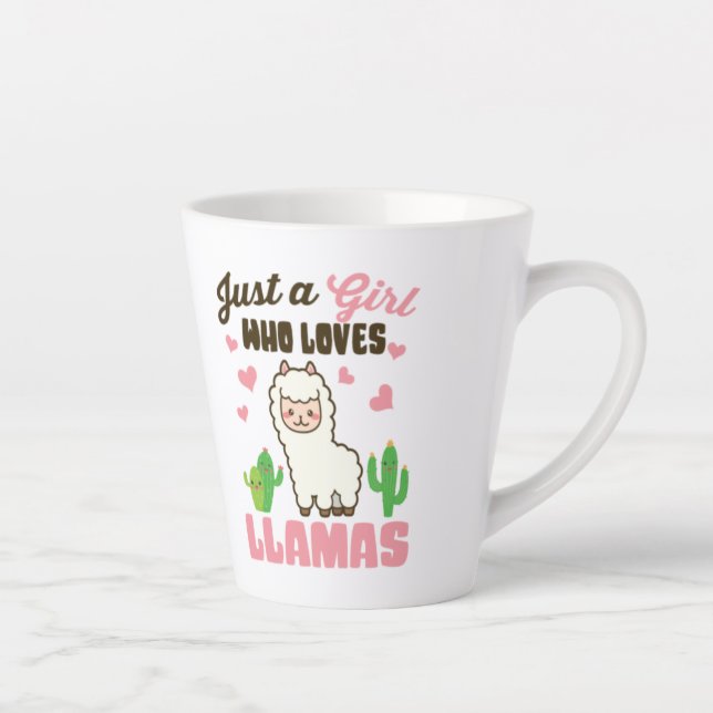 just a girl who loves cute llamas latte mug (Right)