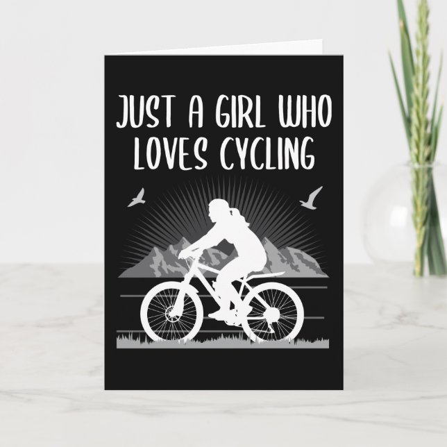 Just A Girl Who Loves Cycling Bicycle Bike Gift Card (Front)