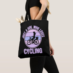 Just a Girl Who loves Cycling Bicycle Girl Tote Bag