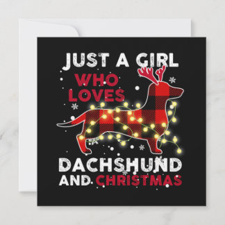 Just A Girl Who Loves Dachshund And Christmas Card