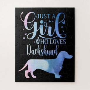 Just A Girl Who Loves Dachshund Dog Lover Female Jigsaw Puzzle