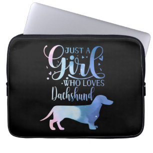Just A Girl Who Loves Dachshund Dog Lover Female Laptop Sleeve