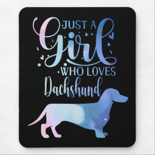 Just A Girl Who Loves Dachshund Dog Lover Female Mouse Mat