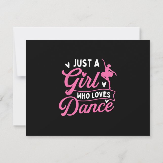 Just A Girl Who Loves Dance - Dancer Dancing Lover RSVP Card (Front)