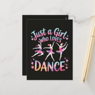Just a Girl Who Loves Dance Holiday Postcard