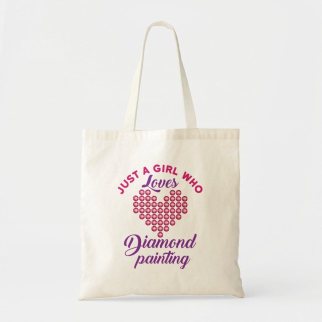 Just a Girl Who Loves Diamond Painting Tote Bag (Front)