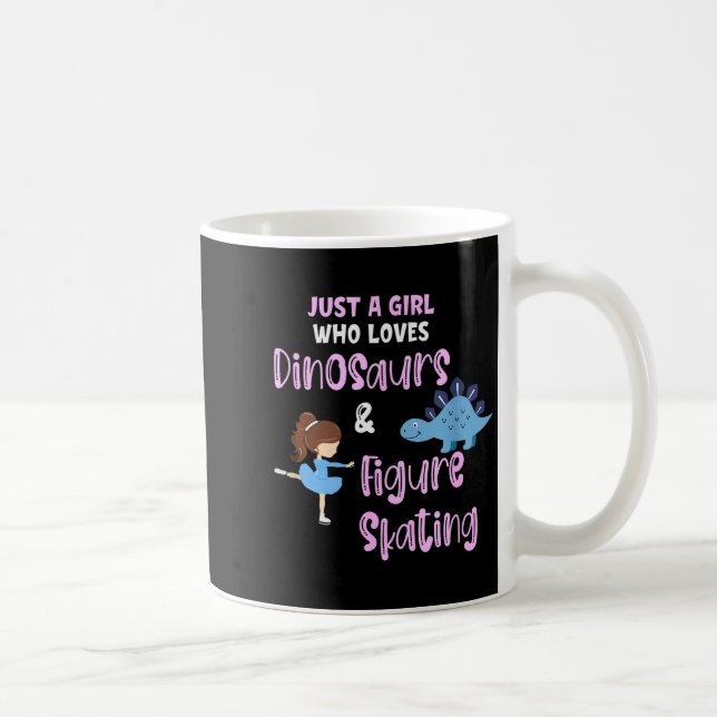 Just A Girl Who Loves Dinosaurs And Figure Skating Coffee Mug (Right)