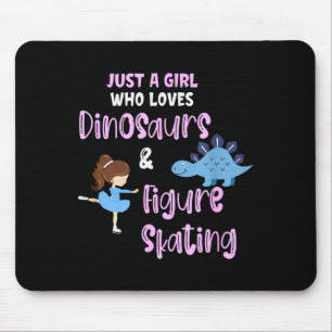 Just A Girl Who Loves Dinosaurs And Figure Skating Mouse Mat
