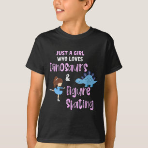 Just A Girl Who Loves Dinosaurs And Figure Skating T-Shirt
