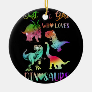 Just a Girl Who Loves Dinosaurs Ceramic Tree Decoration