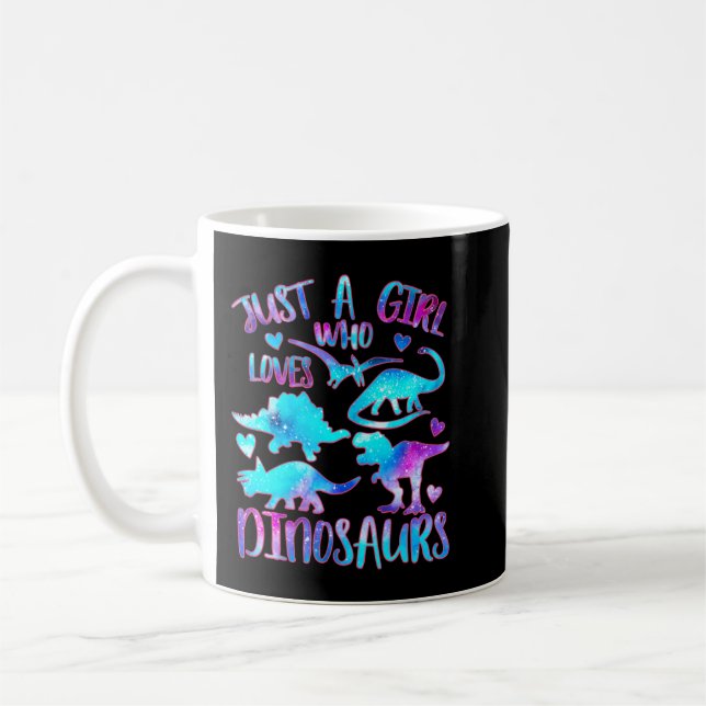 Just a Girl Who Loves Dinosaurs - Dinosaur Theme T Coffee Mug (Left)