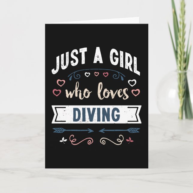 Just a Girl who loves Diving Funny Gifts Card (Front)