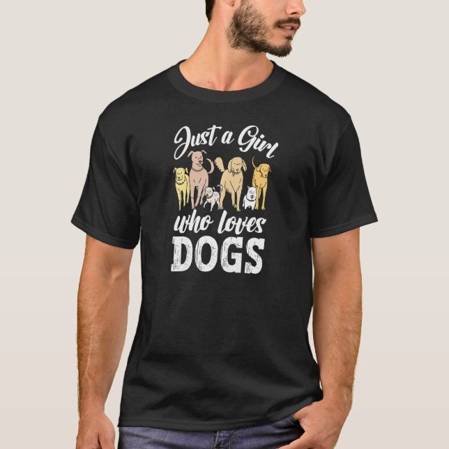 Just a Girl Who Loves Dog Sitting Walker Sitter Pe T-Shirt (Front)