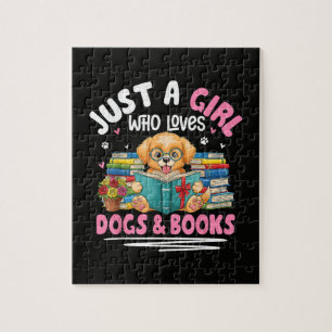 Just A Girl Who Loves Dogs And Books Reading Jigsaw Puzzle