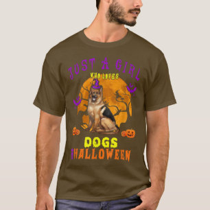 Just A Girl Who Loves Dogs And Halloween Owner Pum T-Shirt