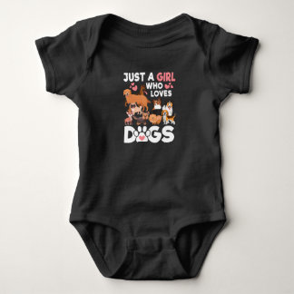 Just A Girl Who Loves Dogs Cute Dog Lover Baby Bodysuit