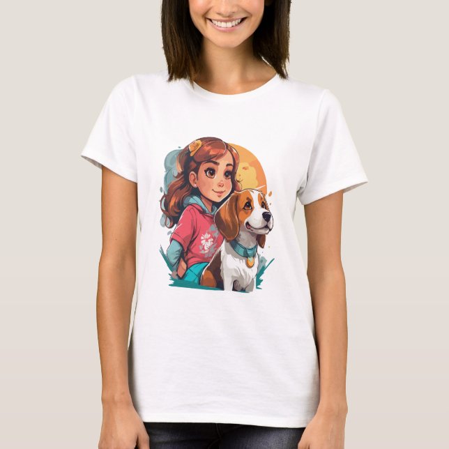 Just a Girl Who Loves Dogs Cute T-Shirt (Front)