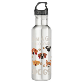 Just a Girl Who Loves Dogs Dog Lover 710 Ml Water Bottle