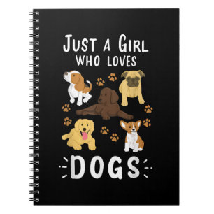 Just a Girl Who Loves Dogs Dog Lover Gift for Girl Notebook