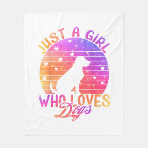 Just A Girl Who Loves Dogs Fleece Blanket