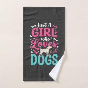 Just A Girl Who Loves Dogs Hand Towel