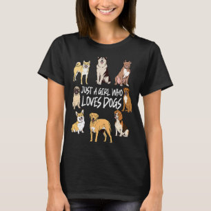 Just A Girl Who Loves Dogs  Puppy Animals T-Shirt