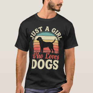Just a Girl Who Loves Dogs Retro Dog Lover T-Shirt