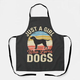Just a Girl Who Loves Dogs Vintage Dog Lover Apron