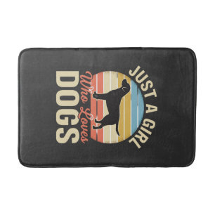 Just a Girl Who Loves Dogs Vintage Dog Lover Bath Mat