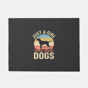 Just a Girl Who Loves Dogs Vintage Dog Lover Doormat