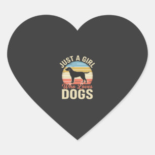 Just a Girl Who Loves Dogs Vintage Dog Lover Heart Sticker