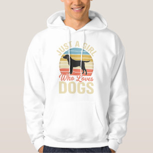 Just a Girl Who Loves Dogs Vintage Dog Lover Hoodie