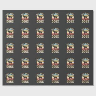 Just a Girl Who Loves Dogs Vintage Dog Lover Wrapping Paper