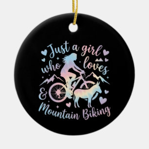 Just a girl who loves Donkeys and Mountain Biking Ceramic Tree Decoration