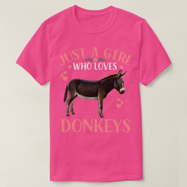 Just A Girl Who Loves Donkeys Donkey Gift T-Shirt (Design Front)