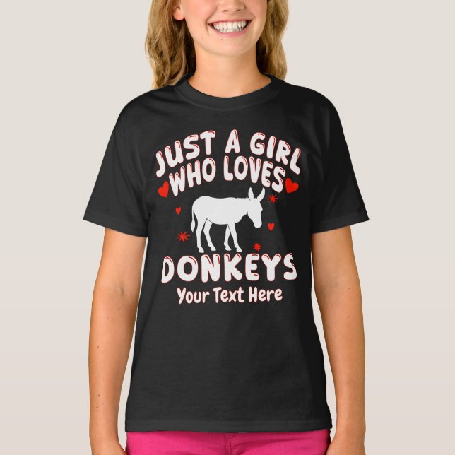 Just A Girl Who Loves Donkeys Personalised T-Shirt (Front)