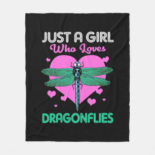 Just A Girl Who Loves Dragonflies Fleece Blanket