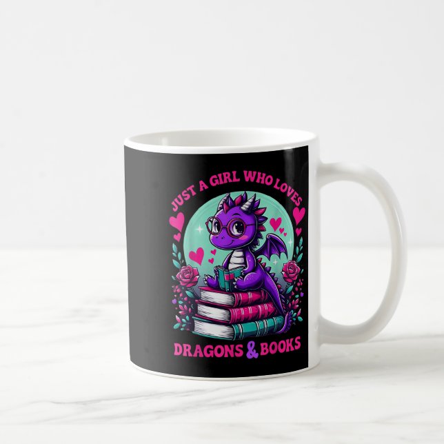 Just A Girl Who Loves Dragons And Books Dragon Rea Coffee Mug (Right)