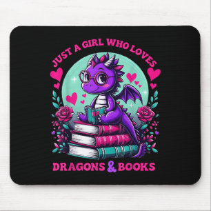 Just A Girl Who Loves Dragons And Books Dragon Rea Mouse Mat