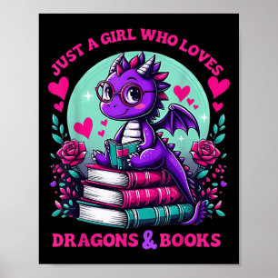 Just A Girl Who Loves Dragons And Books Dragon Rea Poster