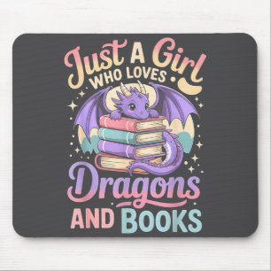 Just A Girl Who Loves Dragons And Books Fantasy Gi Mouse Mat