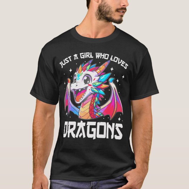 Just A Girl Who Loves Dragons Anime Lover Girls    T-Shirt (Front)