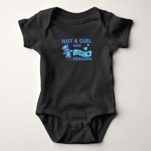Just A Girl Who Loves Dragons Cute Animals Heart Baby Bodysuit