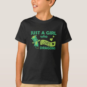 Just A Girl Who Loves Dragons Cute Animals Heart T-Shirt