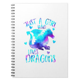 Just A Girl Who Loves Dragons I Funny Cute Dragon  Notebook