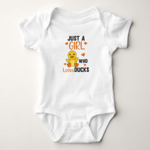Just A Girl Who Loves Ducks - Cute Animals Duck Baby Bodysuit