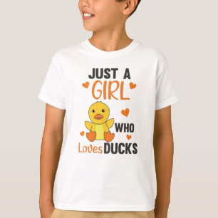 Just A Girl Who Loves Ducks - Cute Animals Duck T-Shirt