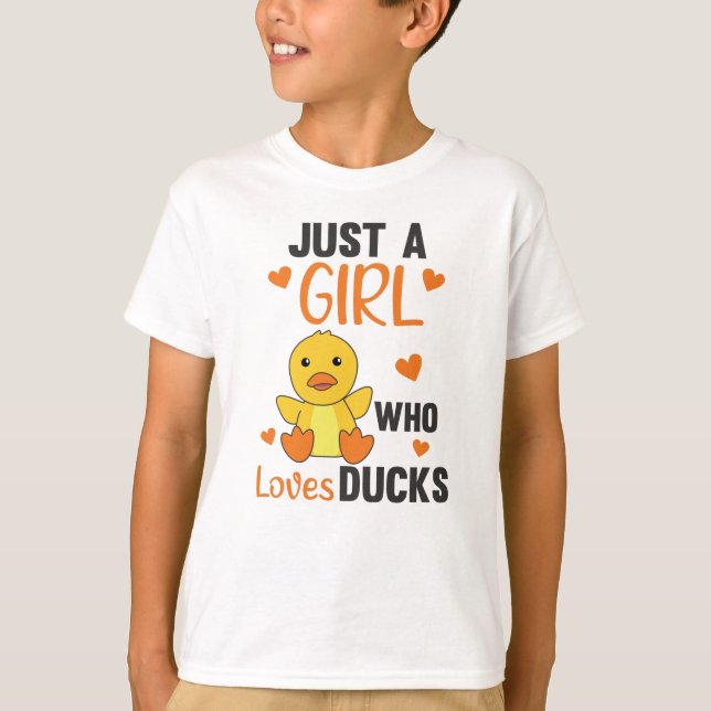 Just A Girl Who Loves Ducks - Cute Animals Duck T-Shirt (Front)