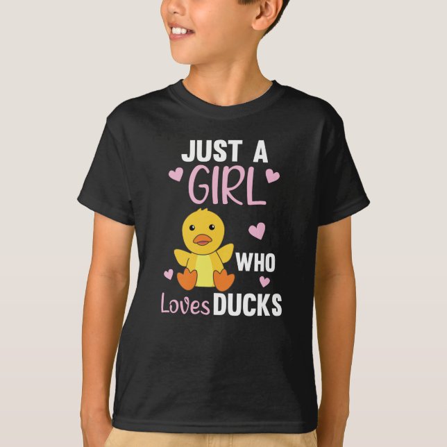 Just A Girl Who Loves Ducks - Cute Animals Duck T-Shirt (Front)